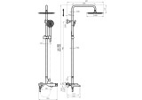 Rubinet shower set-system with bath faucet OLO (BK)+ULTRA-10 (SW) (DV3/4) (BK)