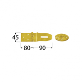 Hinge with padlock bracket 90x80x45x1.5mm
