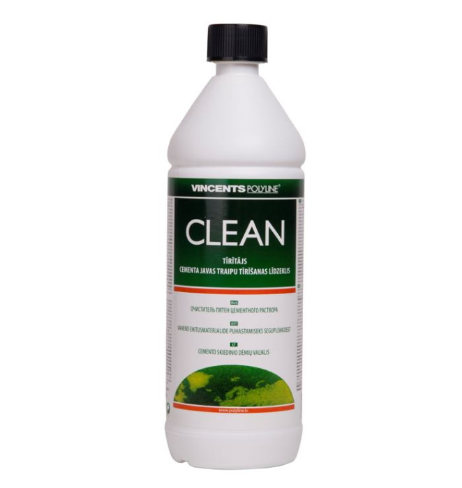 Vincents CLEAN 1L cleaner for removing cement and mortar splashes
