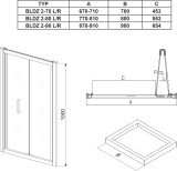 Ravak Dušas kabīnes durvis BLDZ2-90 bright/transparent X01H70C00Z1