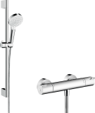 Crometta Shower system for exposed installation Vario with Ecostat 1001 CL thermostat and shower bar 65 cm