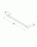 Towel bar Square Chrome, 450 mm