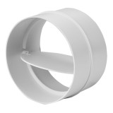 circular duct joint with valve plastic, Ø125mm