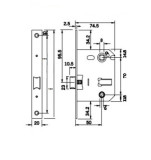 MORTICE LOCK WC 47MM, NICKEL