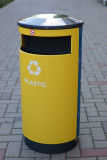 Waste bin 70L for sorting with dividing panel (blue / yellow)