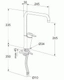 Kitchen faucet Nordic Plus - high spout, Gustavsberg