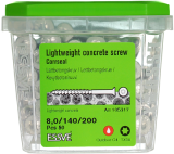 Essve Lightweight Concrete Screw 8x200 CS Countersunk Head 50pcs. 105317