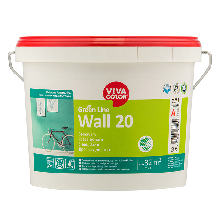 VIVACOLOR GL Wall 20 A 2.7L Pusmatēta krāsa sienām Green Line