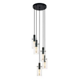 Pendant Light EGLO Montefino 5XE27 max5X60W black/clear 97368