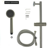 BOSTON shower set "Massage", brushed stainless steel