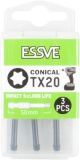 Uzgaļi koniskie IMPACT TX20x50mm, 3gab/iep., ESSVE 9980262