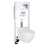 Built-in toilet kit SANIT 4171/OBT, toilet + SC lid + chrome button