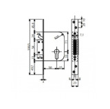 Additional Armoured Mortise Lock TESA R201N00SCN, nickel